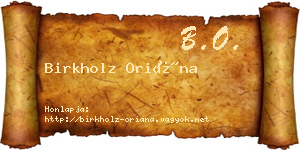 Birkholz Oriána névjegykártya